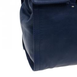 Pre Owned CH Carolina Herrera Blue Leather Tote