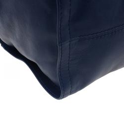 Pre Owned CH Carolina Herrera Blue Leather Tote