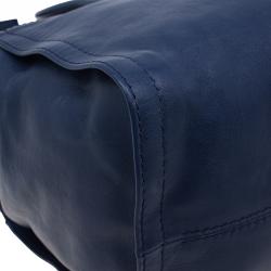 Pre Owned CH Carolina Herrera Blue Leather Tote