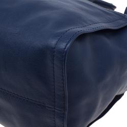 Pre Owned CH Carolina Herrera Blue Leather Tote