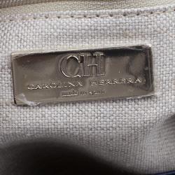 Pre Owned CH Carolina Herrera Blue Leather Tote