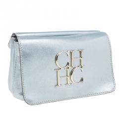 مملوكة مسبق ًا حقيبة كلتش سي أتش كارولينا هريرا جلد فضي