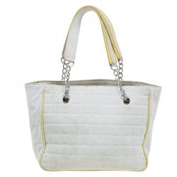 Chanel Beige Canvas and Patent Leather Camellia No.5 Tote