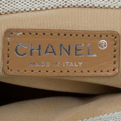 Chanel Beige Canvas and Patent Leather Camellia No.5 Tote