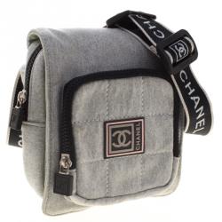 Chanel Grey Cotton Blend CC Logo Sport Waist Bag