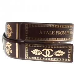 Pre Owned Chanel Burgundy Leather A Tale From Paris to Salzburg Belt 85 CM