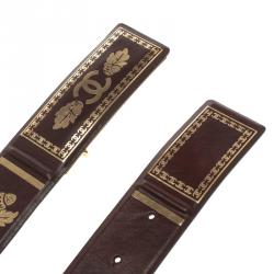 Pre Owned Chanel Burgundy Leather A Tale From Paris to Salzburg Belt 85 CM