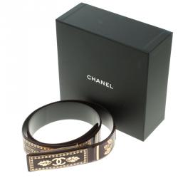 Pre Owned Chanel Burgundy Leather A Tale From Paris to Salzburg Belt 85 CM