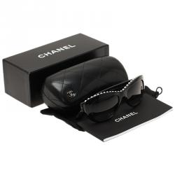 Chanel Black 6038 Pearl Embellished Cat Eye Sunglasses