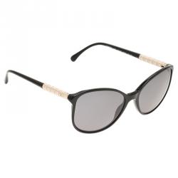 Pre Owned Chanel Black 5207 Studded Cat Eye Sunglasses