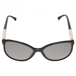 Pre Owned Chanel Black 5207 Studded Cat Eye Sunglasses