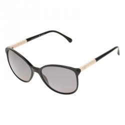 Pre Owned Chanel Black 5207 Studded Cat Eye Sunglasses