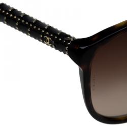 مملوكة مسبقًا Chanel Tortoise 5207 Studded Cat Eye Sunglasses