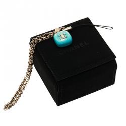 Pre Owned Chanel Blue CC Logo Phone Charm
