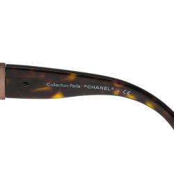 Pre Owned Chanel Brown 4177 Perle Collection Shield Sunglasses