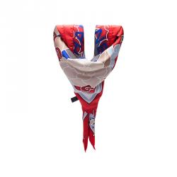 مملوكة مسبقًا Chanel Red and Blue Silk Lion Printed Scarf