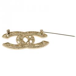 Pre Owned Chanel CC Chain Motif Gold Tone Brooch