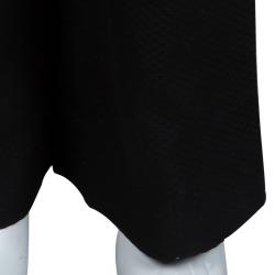 Pre Owned Chanel Black  High Waist Straight Fit Textured Cotton Pants M
