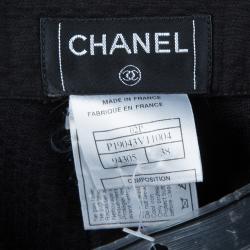 Pre Owned Chanel Black  High Waist Straight Fit Textured Cotton Pants M