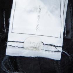 Pre Owned Chanel Black  High Waist Straight Fit Textured Cotton Pants M