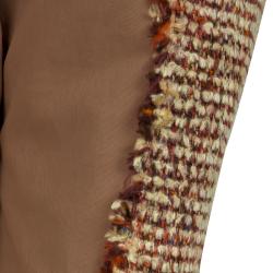Pre Owned Chanel Tan Brown Multicolor Textured Panel Detail Trousers M