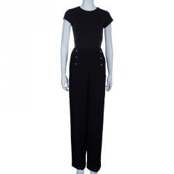 Pre Owned Chanel Black Tweed Trousers M