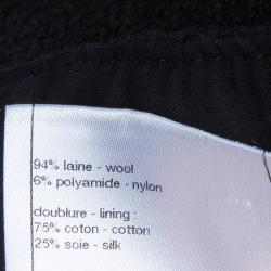 Pre Owned Chanel Black Tweed Trousers M