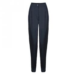 Pre Owned Chanel Grey Wool Trousers L