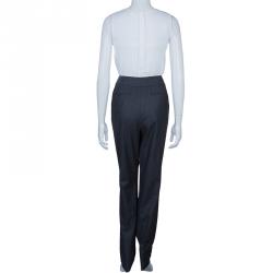 Pre Owned Chanel Grey Wool Trousers L