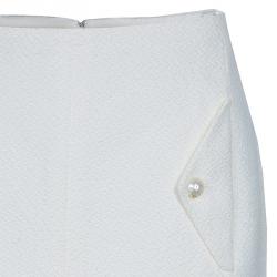 Pre Owned Chanel Off-white Tweed Skirt M