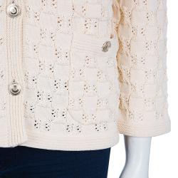 Chanel Offwhite Embroidered Cardigan M