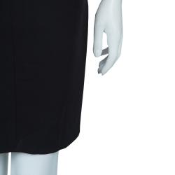 Pre Owned فستان شانيل بيبلوم قصة عنق سابرينا أكمام مطرزة أسود S