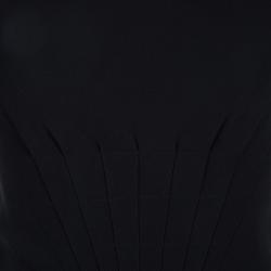 Pre Owned فستان شانيل بيبلوم قصة عنق سابرينا أكمام مطرزة أسود S