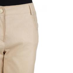 Chanel Beige Cotton Mesh Lined Trousers L