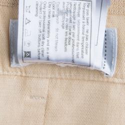 Chanel Beige Cotton Mesh Lined Trousers L