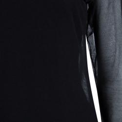 Chanel Black Mesh Turtleneck Long Sleeve Sheer Top L
