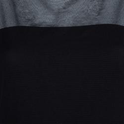 Chanel Black Mesh Turtleneck Long Sleeve Sheer Top L