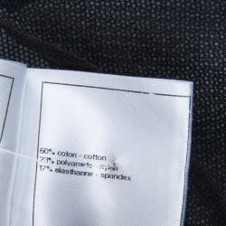 Chanel Black Mesh Turtleneck Long Sleeve Sheer Top L