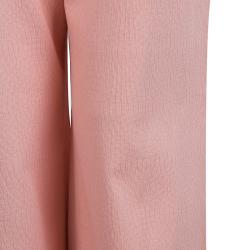 Pre Owned Chanel Light Pink Textured Cotton Wide-Leg Trousers M