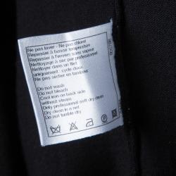 Pre Owned Chanel Black Knit Logo Pocket Detail Long Sleeve Dress L