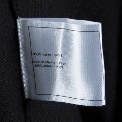 Pre Owned Chanel Black Knit Logo Pocket Detail Long Sleeve Dress L