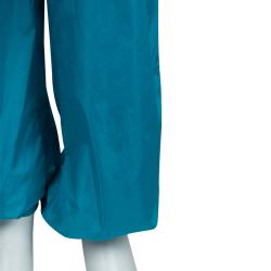 Pre Owned Chanel Turquoise Blue Nylon Zip Detail Trackpants M