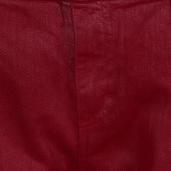 Chanel Red Metallic Finish Jeans L