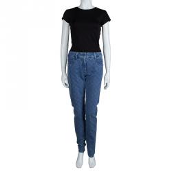 Chanel Indigo Denim Topstitch Detail Jeans M