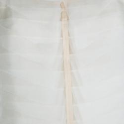 Pre Owned توب شانيل حرير بيج طبقات شيفون M