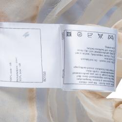 Pre Owned توب شانيل حرير بيج طبقات شيفون M