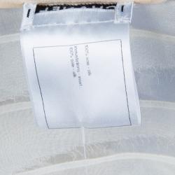 Pre Owned توب شانيل حرير بيج طبقات شيفون M