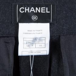 Chanel Dark Grey Wool Trousers L