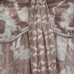 Chanel Beige Printed Silk Halter Dress M