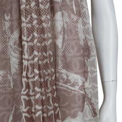 Chanel Beige Printed Silk Halter Dress M